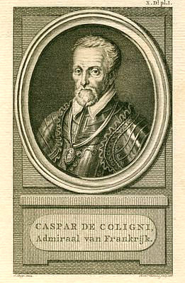 Coligny, Gaspard de<br>1519-1572<br>Huguenot army leader, copper engraving
