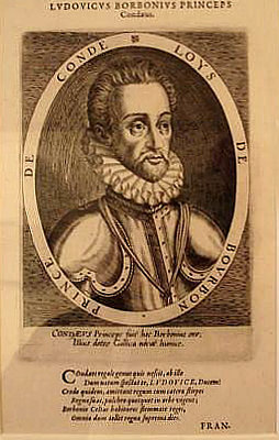 Condé, Louis<br>1530-1569<br>Huguenot army leader, copper engraving
