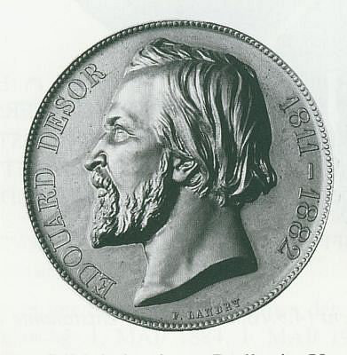 Désor, Pierre Edouard<br>1811-1882<br>naturalist from Friedrichsdorf, medal, 1883