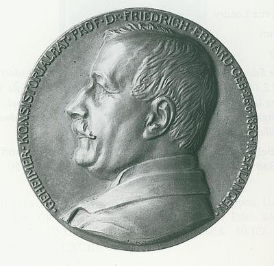 Ebrard, Friedrich Clemens<br>1850-1934<br>Library director of Huguenot descent in Frankfurt/Main, medal 1909