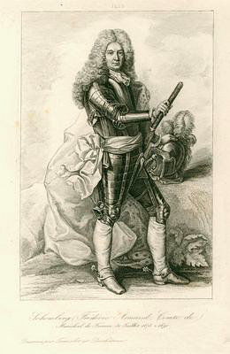 Schomberg, Friedrich Armand von<br>1615-1690<br>Commander-in-chief, steel engraving