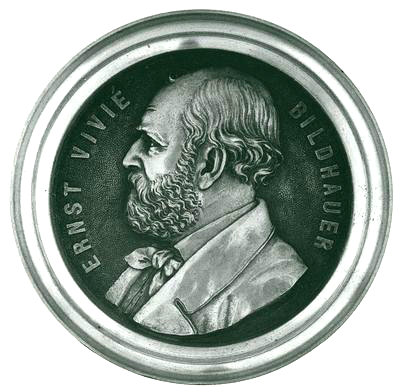 Vivié, Ernst Gottfried<br>1823-1902<br>Sculptor of Huguenot descent in Hamburg, medal 1889