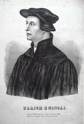 Zwingli, Huldreich<br>1484-1531<br>Swiss reformer, lithography