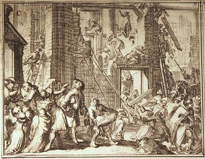Persecution of the Huguenots according to Romeyn de Hooghe<br>Plate 1 - section C