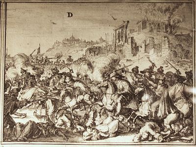 Persecution of the Huguenots according to Romeyn de Hooghe<br>Plate 1 - section D