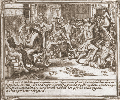 Persecution of the Huguenots according to Romeyn de Hooghe<br>Plate 2 - section F