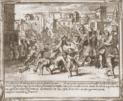 Persecution of the Huguenots according to Romeyn de Hooghe<br>Plate 2 - section I